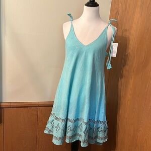 India Boutique Light Blue Dress with Black Accents